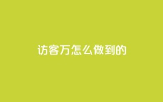 qq访客2万怎么做到的 - 如何达到QQ访客2万的秘诀~