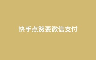 快手点赞要微信支付 - 快手点赞支持微信支付，快速便捷支付方式~
