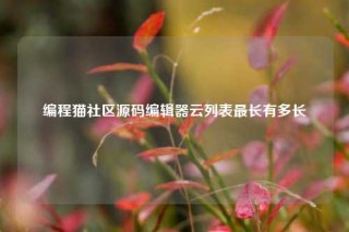 编程猫社区源码编辑器云列表最长有多长