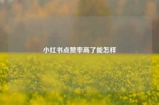 小红书点赞率高了能怎样