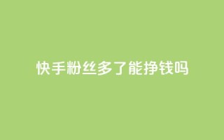 快手粉丝多了能挣钱吗 - 快手粉丝增加能带来收入吗？~