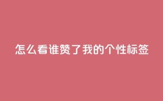 qq怎么看谁赞了我的个性标签,ks双击业务24小时直播 - 点赞评论任务接单大厅 - 抖音点赞自助平台24小时全网最低