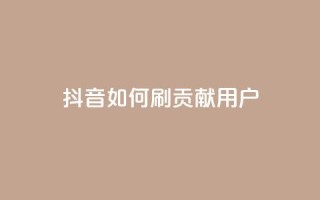 抖音如何刷1000贡献用户 - 如何有效地增加抖音用户贡献，实现1000人刷量~