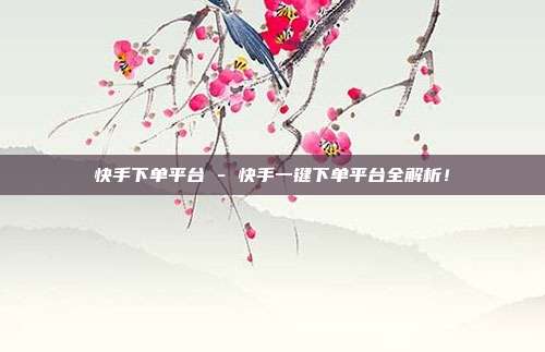 快手下单平台 - 快手一键下单平台全解析！  第1张