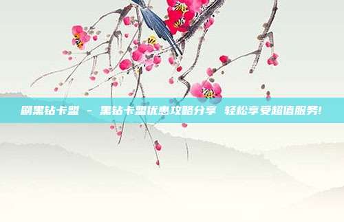 刷黑钻卡盟 - 黑钻卡盟优惠攻略分享 轻松享受超值服务!  第1张