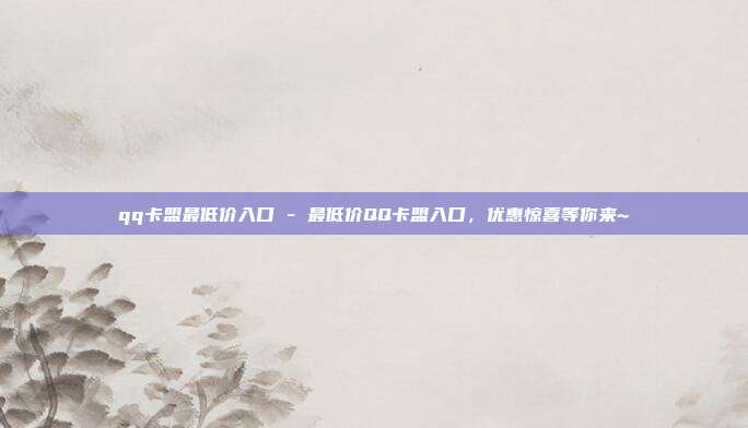 qq卡盟最低价入口 - 最低价QQ卡盟入口，优惠惊喜等你来~  第1张