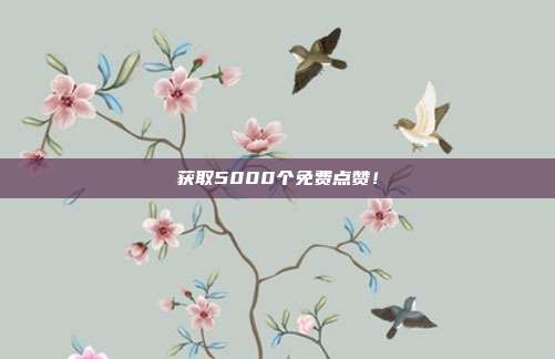 获取5000个免费点赞！  第1张