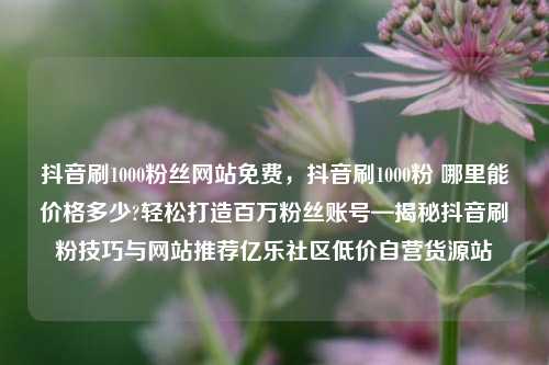 抖音刷1000粉丝网站免费，抖音刷1000粉 哪里能价格多少?轻松打造百万粉丝账号—揭秘抖音刷粉技巧与网站推荐亿乐社区低价自营货源站  第1张