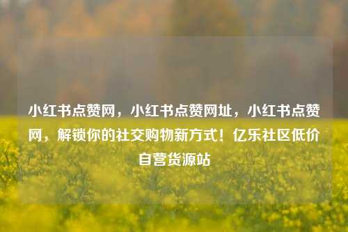 小红书点赞网	，小红书点赞网址，小红书点赞网，解锁你的社交购物新方式！亿乐社区低价自营货源站  第1张