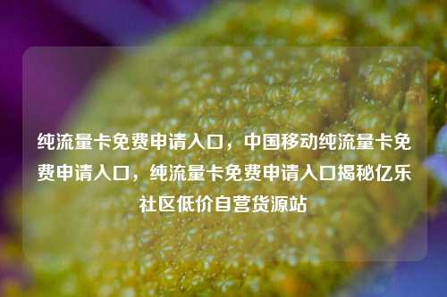 纯流量卡免费申请入口	，中国移动纯流量卡免费申请入口，纯流量卡免费申请入口揭秘亿乐社区低价自营货源站  第1张