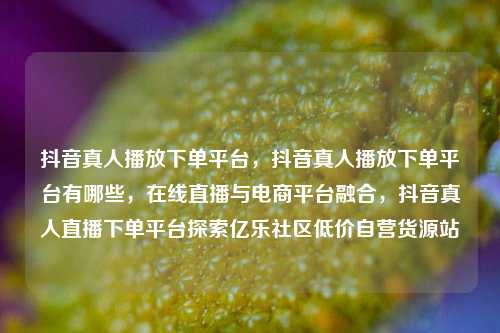 抖音真人播放下单平台	，抖音真人播放下单平台有哪些，在线直播与电商平台融合，抖音真人直播下单平台探索亿乐社区低价自营货源站  第1张