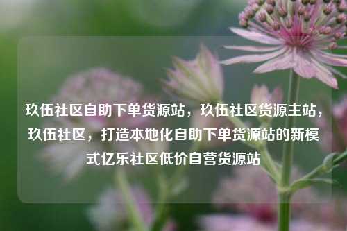 玖伍社区自助下单货源站，玖伍社区货源主站，玖伍社区，打造本地化自助下单货源站的新模式亿乐社区低价自营货源站  第1张