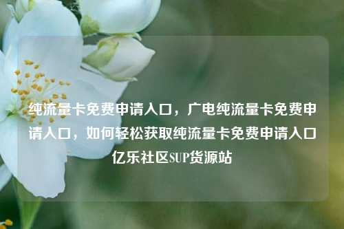 纯流量卡免费申请入口，广电纯流量卡免费申请入口	，如何轻松获取纯流量卡免费申请入口亿乐社区SUP货源站  第1张
