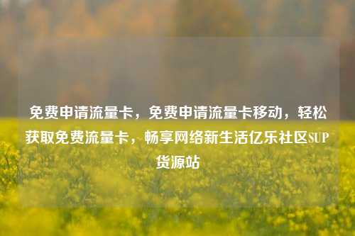 免费申请流量卡，免费申请流量卡移动，轻松获取免费流量卡	，畅享网络新生活亿乐社区SUP货源站  第1张