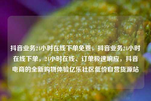 抖音业务24小时在线下单免费，抖音业务24小时在线下单，24小时在线	、订单极速响应	，抖音电商的全新购物体验亿乐社区低价自营货源站  第1张