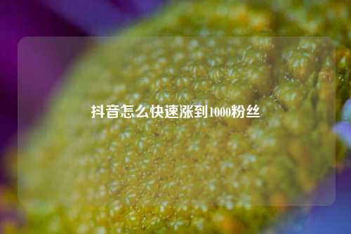 抖音怎么快速涨到1000粉丝  第1张